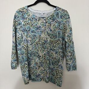 J. Jill Paisley Print Women's Spring Sweater Medium